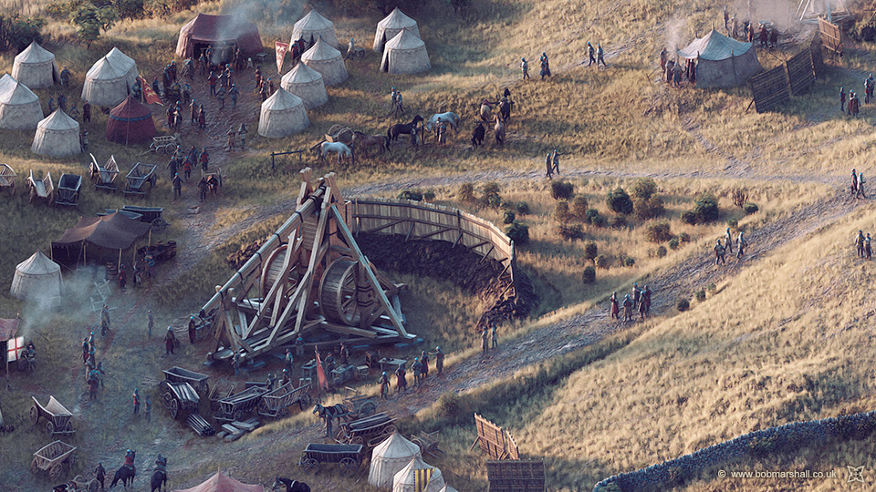 Digital reconstruction of The Warwolf trebuchet by Bob Marshall